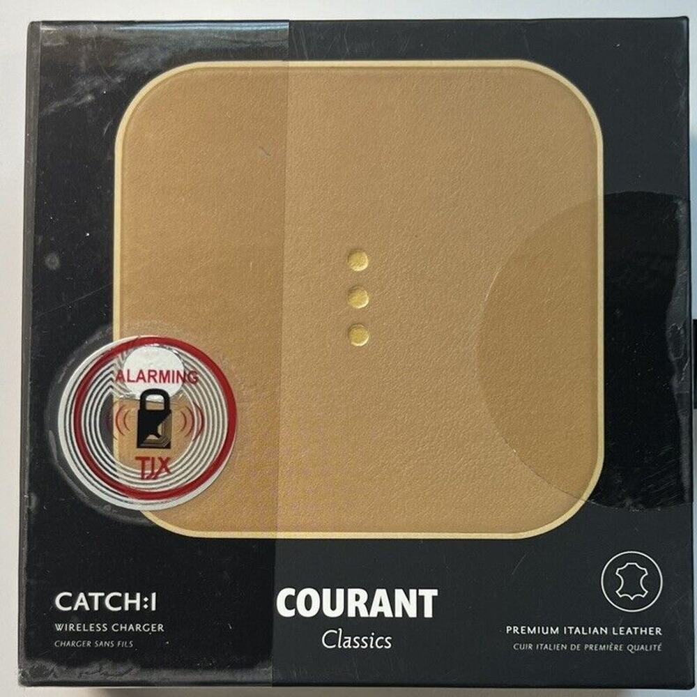 Courant Classiscs Wireless Charger Catch:1 Italian LEATHER, Saddle Tan/Brown